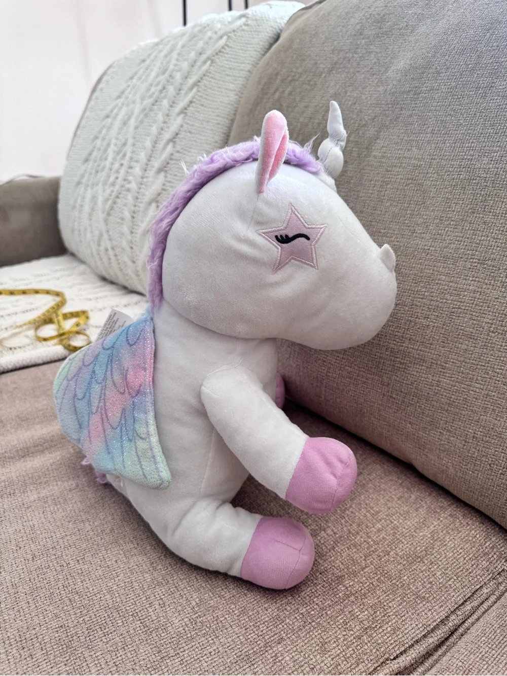 Plush Unicorn Winged Stuffed Toy - Purple & Pastel